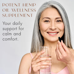 CLEA Midlife Ease label close-up communicates dosage and product origin.