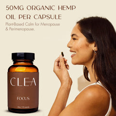 Ambient shot of CLEA Midlife Focus packaging for mental clarity.