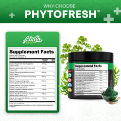 Clean Nutra Chlorophyll Capsules ingredients-spirulina close-up suggests robust nutrition and daytime energy