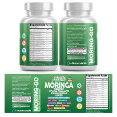 Holistic wellness vibe with Moring-Go and herbal components.