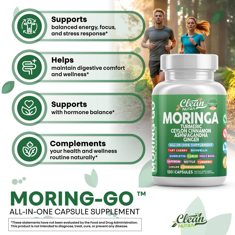 Pouring Moring-Go capsules into a hand for easy intake.