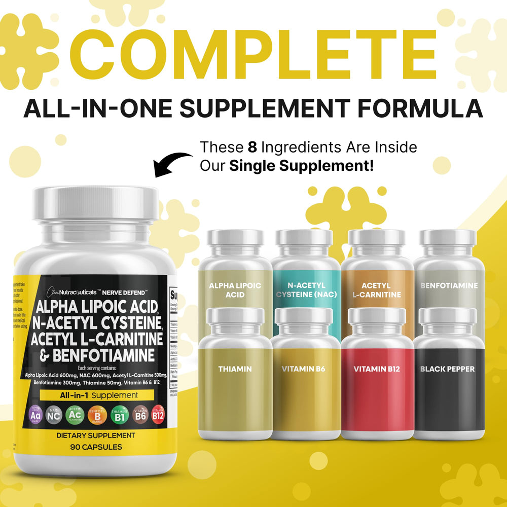 Clean Nutra Nerve Defend capsules—easy, three-capsule daily regimen for convenience.