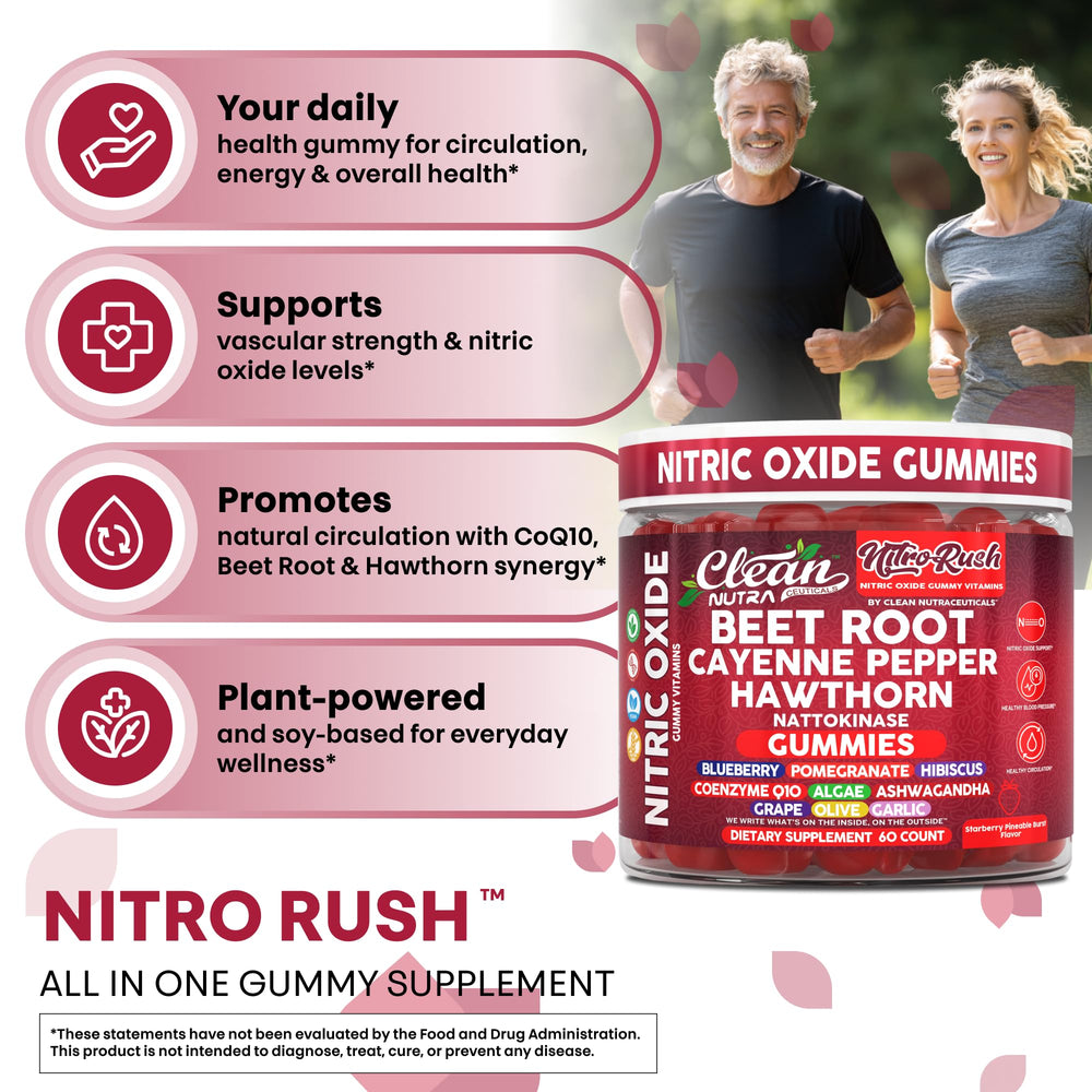 Clean Nutra Nitro Rush hawthorn berries underline botanical heart-friendly notes.