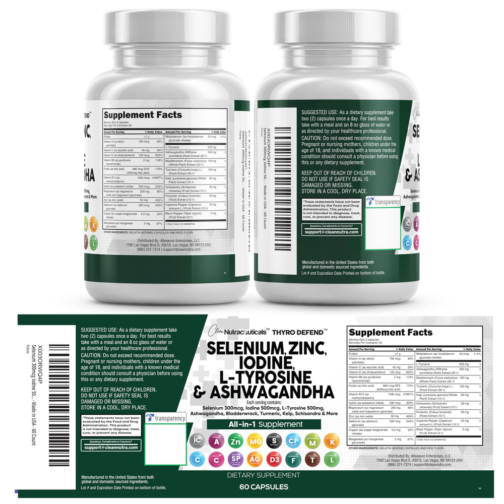 Ingredient scoop with Clean Nutra ThyroDefend to illustrate nutrients