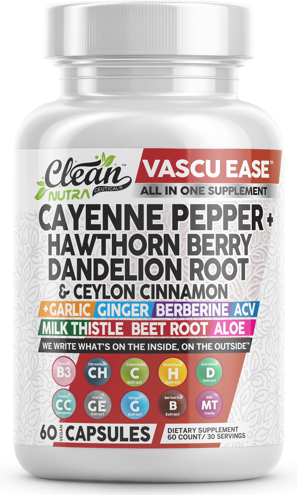 Clean Nutra Vascu Ease bottle on kitchen counter suggesting easy daily wellness