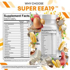 Ingredients chart for Clean Nutraceuticals amino acids supplement detailing key aminos.