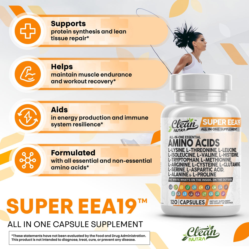 Lifestyle shot of Clean Nutraceuticals amino acids supplement suggesting post-workout recovery.