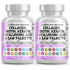 Clean Nutraceuticals collagen pills bottle close-up for hair and skin support.
