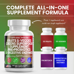 Digestive enzymes with probiotics and prebiotics for gut comfort