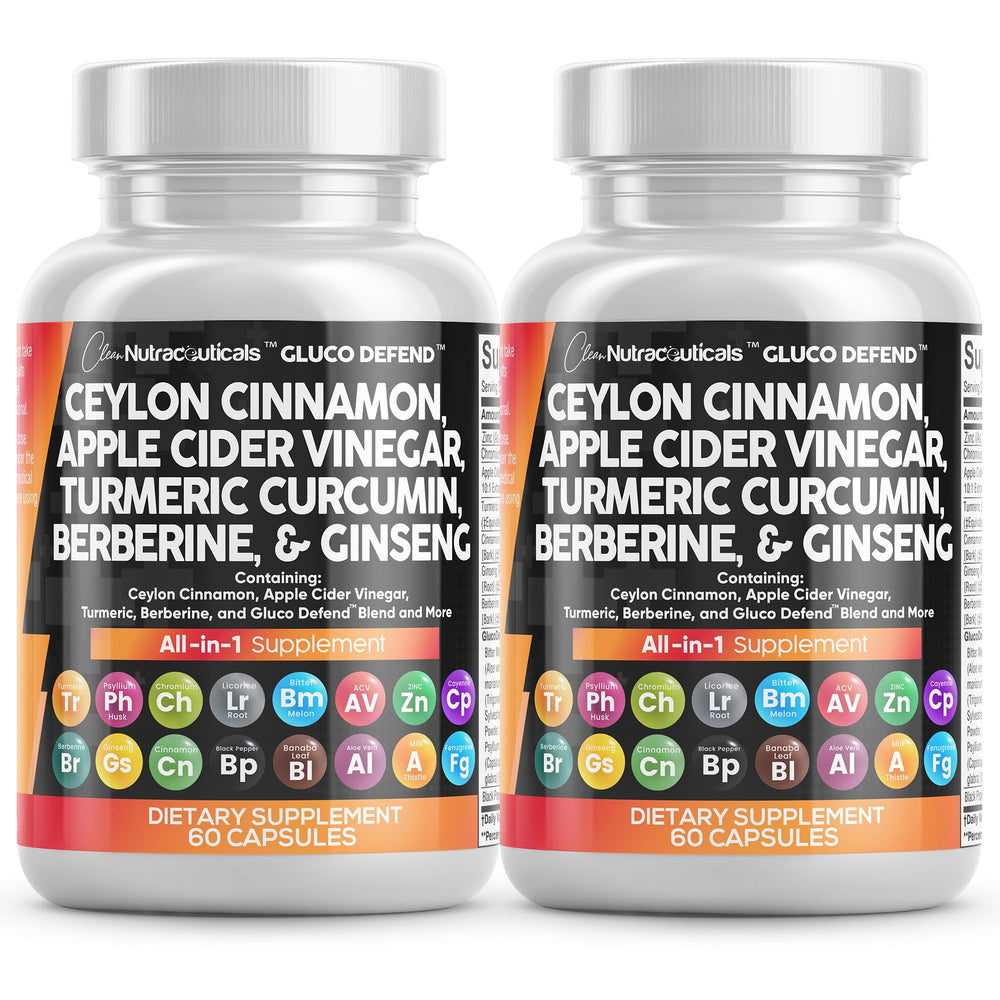 Clean Nutraceuticals Gluco Defend cinnamon capsules bottle for daily wellness