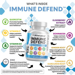Closeup of Clean Nutraceuticals Immune Defense capsules in vegan form