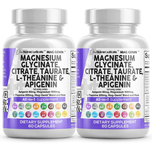 Clean Nutraceuticals Mag Genin bottle with capsules for steady daily magnesium support