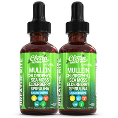 Clean Nutraceuticals Mullein Liquid Drops bottle for daily lung support.