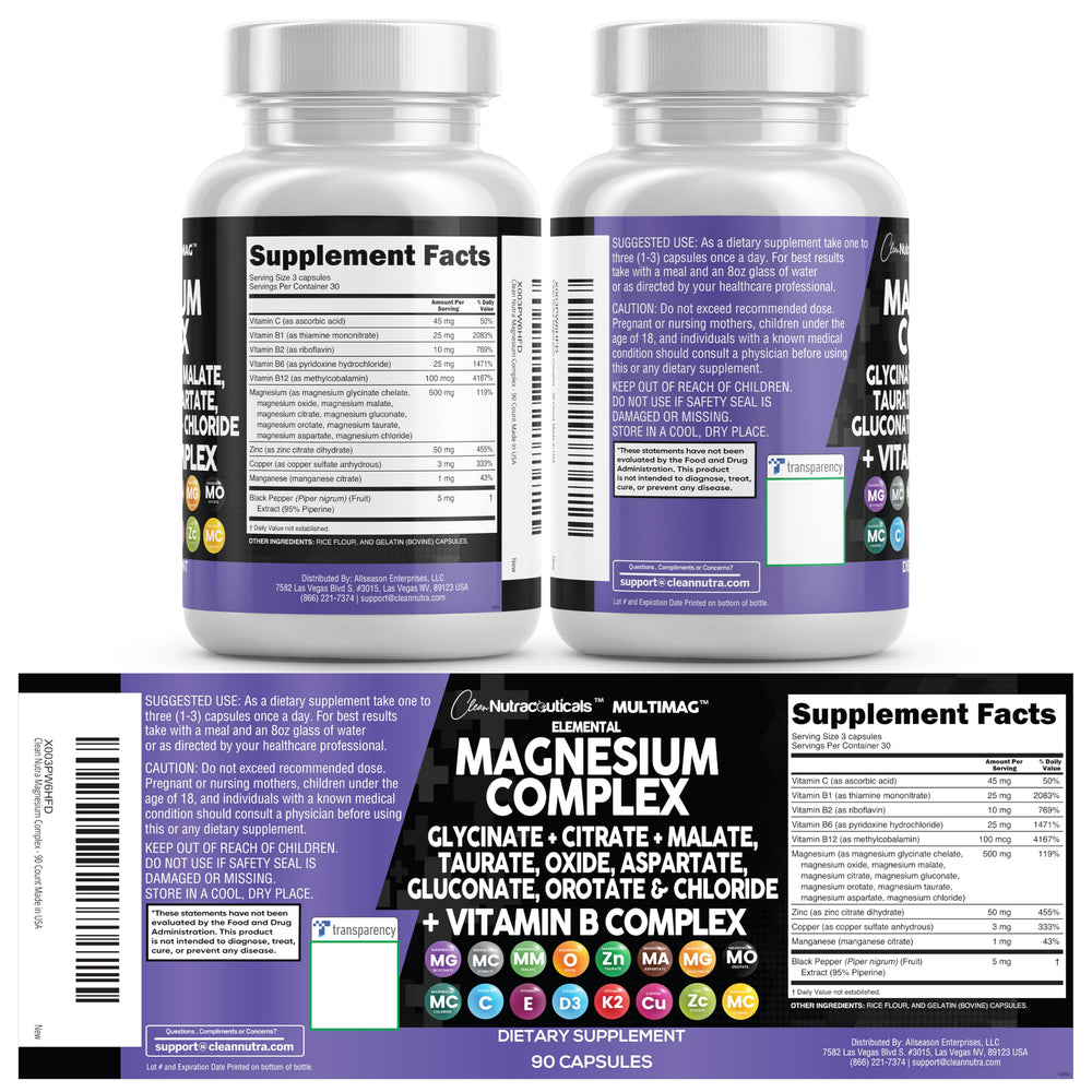 Glass of water beside Clean Nutraceuticals MultiMag bottle to aid swallowing