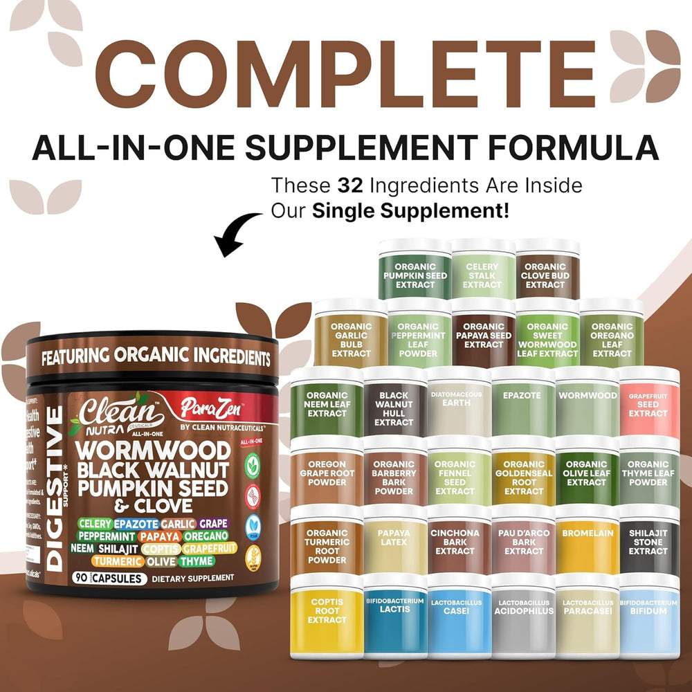 Clean Nutraceuticals probiotic-blend capsules promote balanced digestion with Saccharomyces boulardii.
