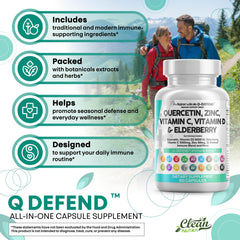 Q Defend capsules in blister pack for travel-friendly use