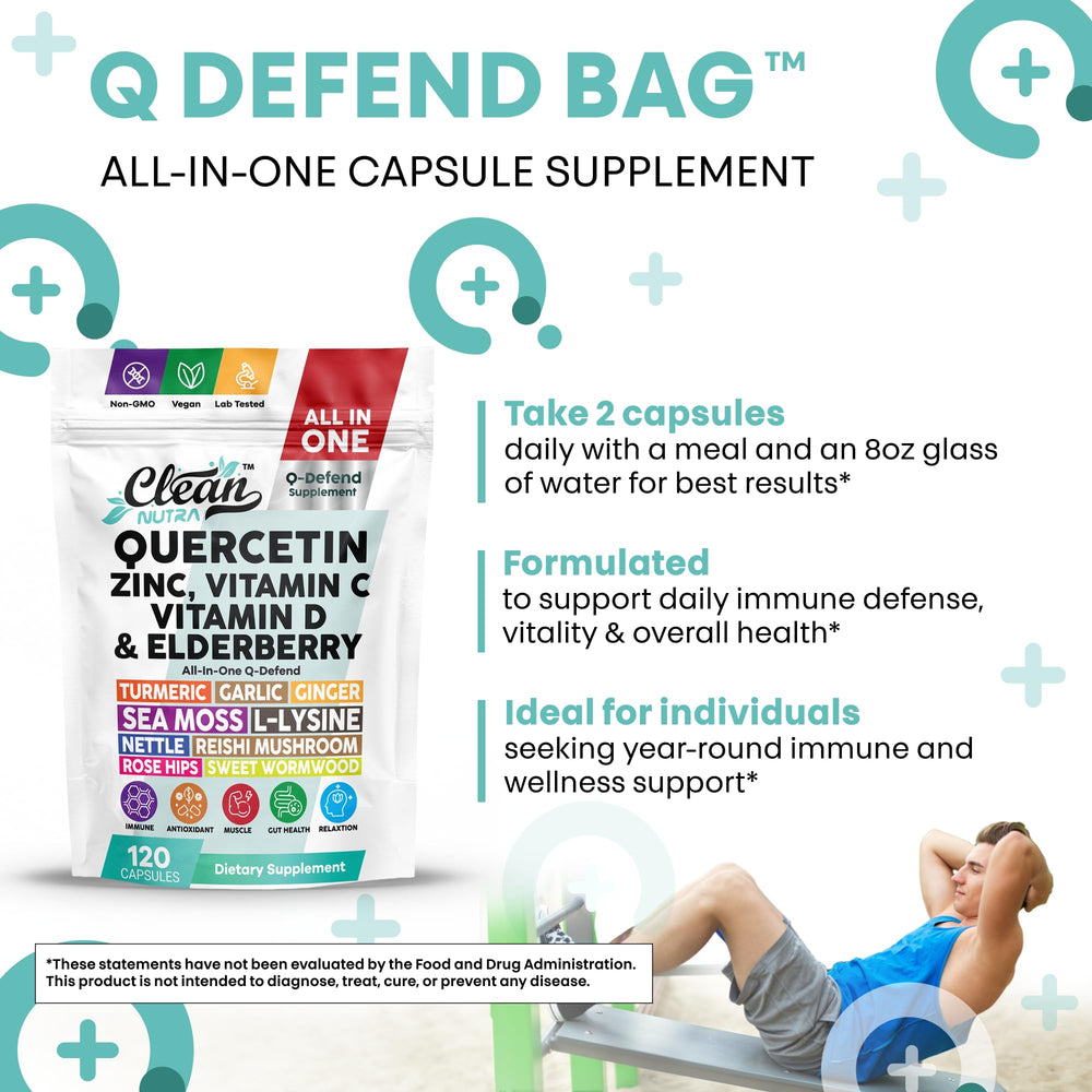 Clean Nutraceuticals Q Defend daily-use dispenser scene conveys consistent daily routine.