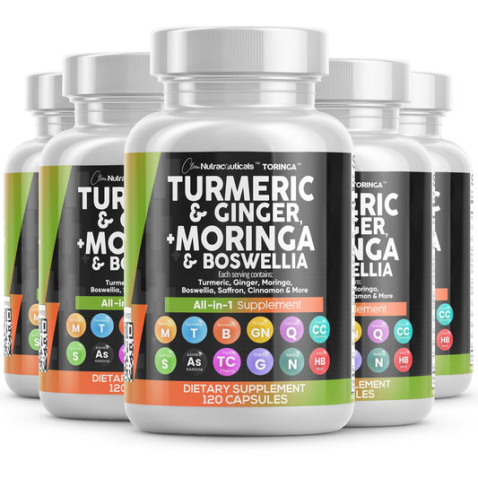 Clean Nutraceuticals Turmeric Moringa bottle front for daily wellness support