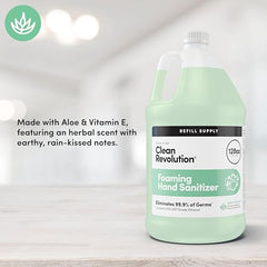 Clean Revolution foaming hand sanitizer dispenser foam shows quick, refreshing application.