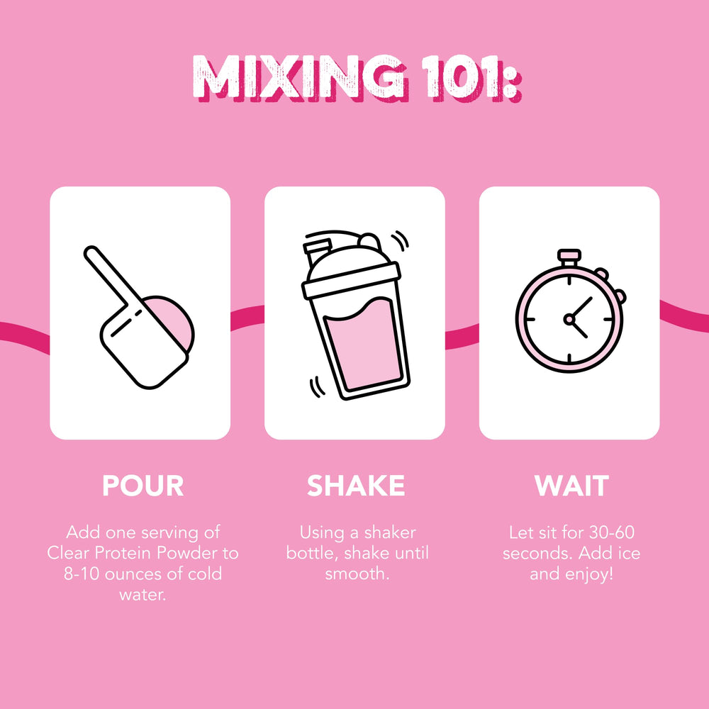 Clean Simple Eats Pink Burst label highlights gluten-free and artificial-free ingredients