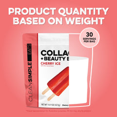 Clean Simple Eats Collagen Beauty Blend Cherry Ice packaging-box offers convenient at-home use