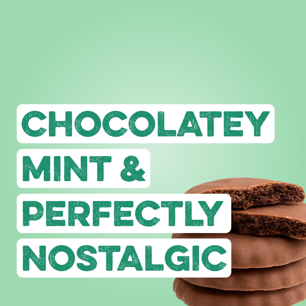 Clean Simple Eats Mint Chocolate Cookie scoop beside milk for a quick shake