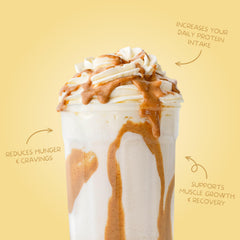 Creamy Vanilla smoothie with Clean Simple Eats whey for a tasty protein treat.