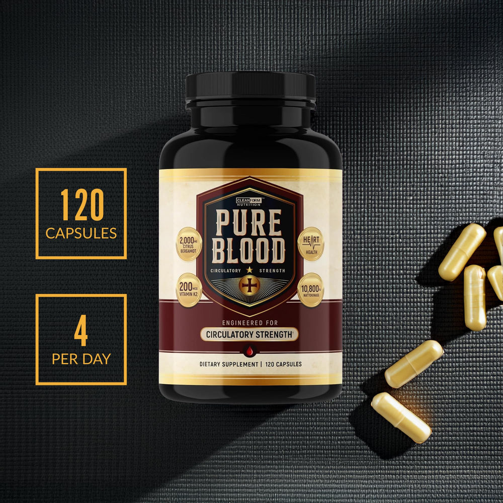CleanForm Pure Blood label zoom communicates transparency and label accuracy.