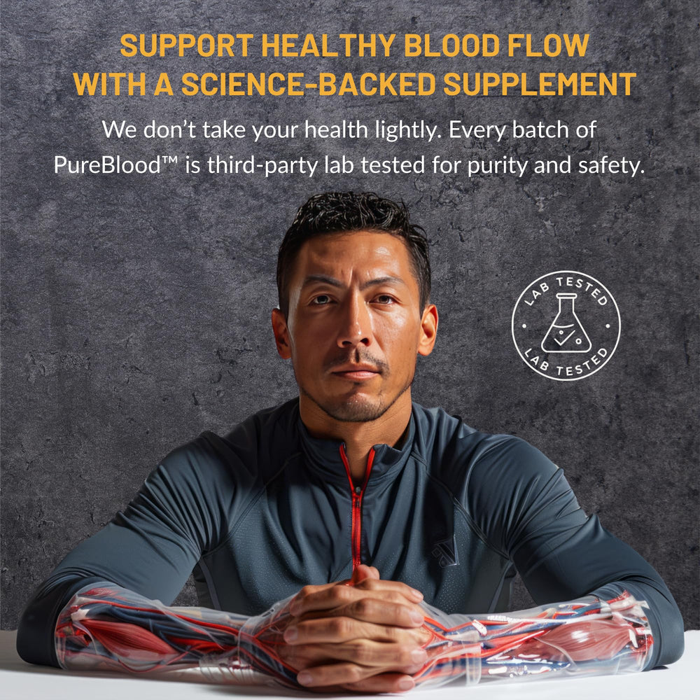 CleanForm Pure Blood vegetarian capsules highlight plant-based, soy-derived clean label formulation.