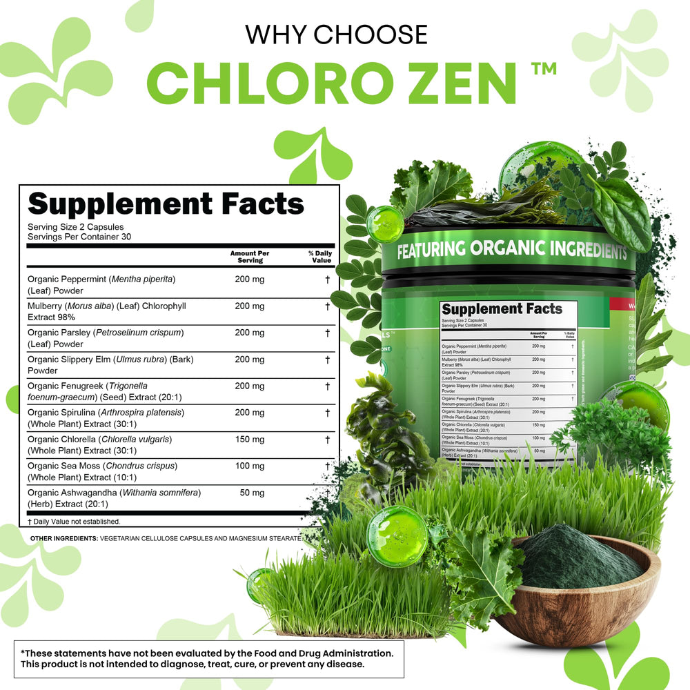 Clean Nutraceuticals peppermint and slippery elm capsules on display for fresh feel.