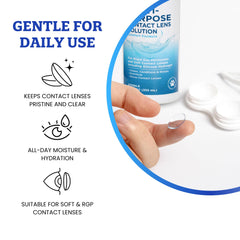Clear Conscience sterile isotonic formula supports comfortable lens wear.
