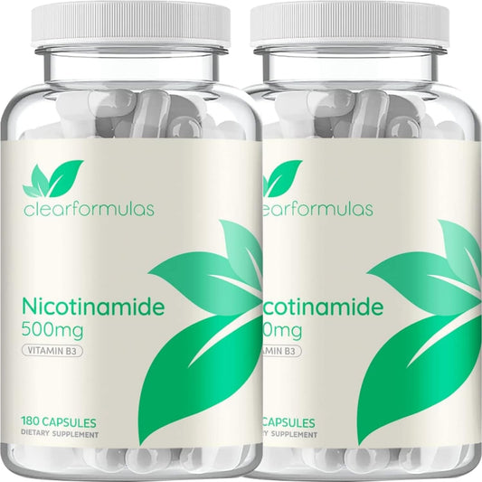 Clear Formulas B3 bottle offers high absorption nicotinamide for daily energy support