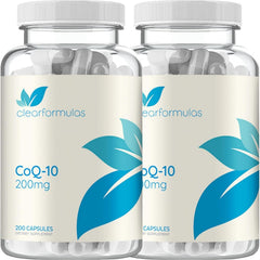 Clear Formulas Quick Absorption CoQ10 200mg bottle with secure seal for daily use