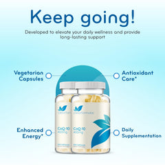 Clear Formulas Quick Absorption CoQ10 ingredients close-up showing ubiquinone form.