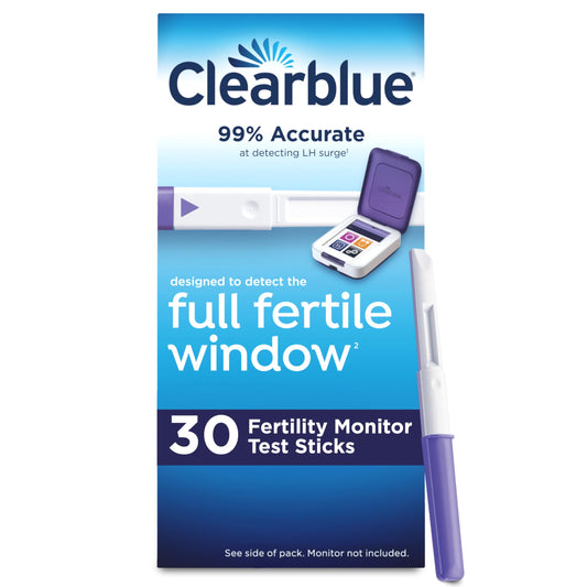Clearblue fertility monitor test sticks pack for use with monitor.