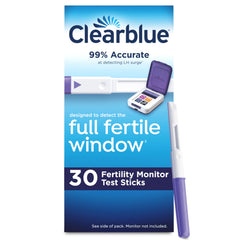 Clearblue fertility monitor test sticks pack for use with monitor.