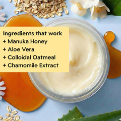 Manuka honey infusion emphasized by honey drop in cream