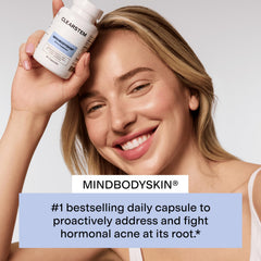CLEARSTEM Mindbodyskin capsules close-up highlighting convenient daily capsules.