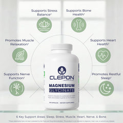 CLEPON bottle back displays dosage guidance for 1–4 capsules daily.