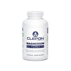 CLEPON Magnesium Glycinate bottle front highlights high absorption formula for daily wellness.