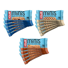 CLIF Bar Minis Variety Pack packaging shows 30 snack-size bars for on-the-go energy.