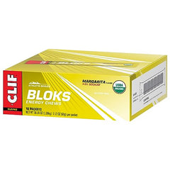 CLIF BLOKS Margarita 3X Sodium shows caffeine level for alertness