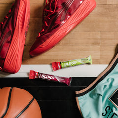 Nutrition panel highlights 24g carbs per serving on CLIF BLOKS.
