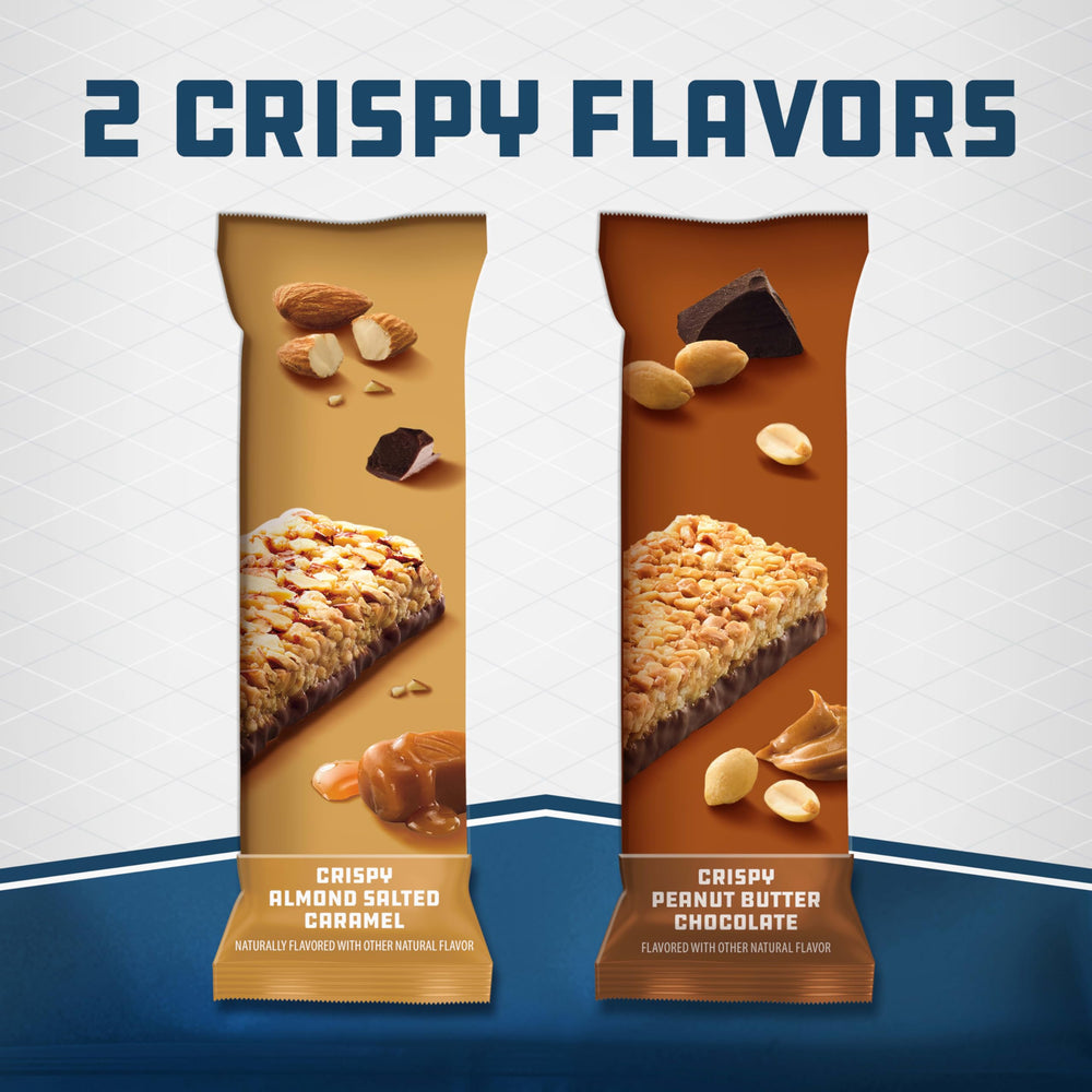 CLIF BUILDERS Crispy Peanut Butter Chocolate bars pack on shelf