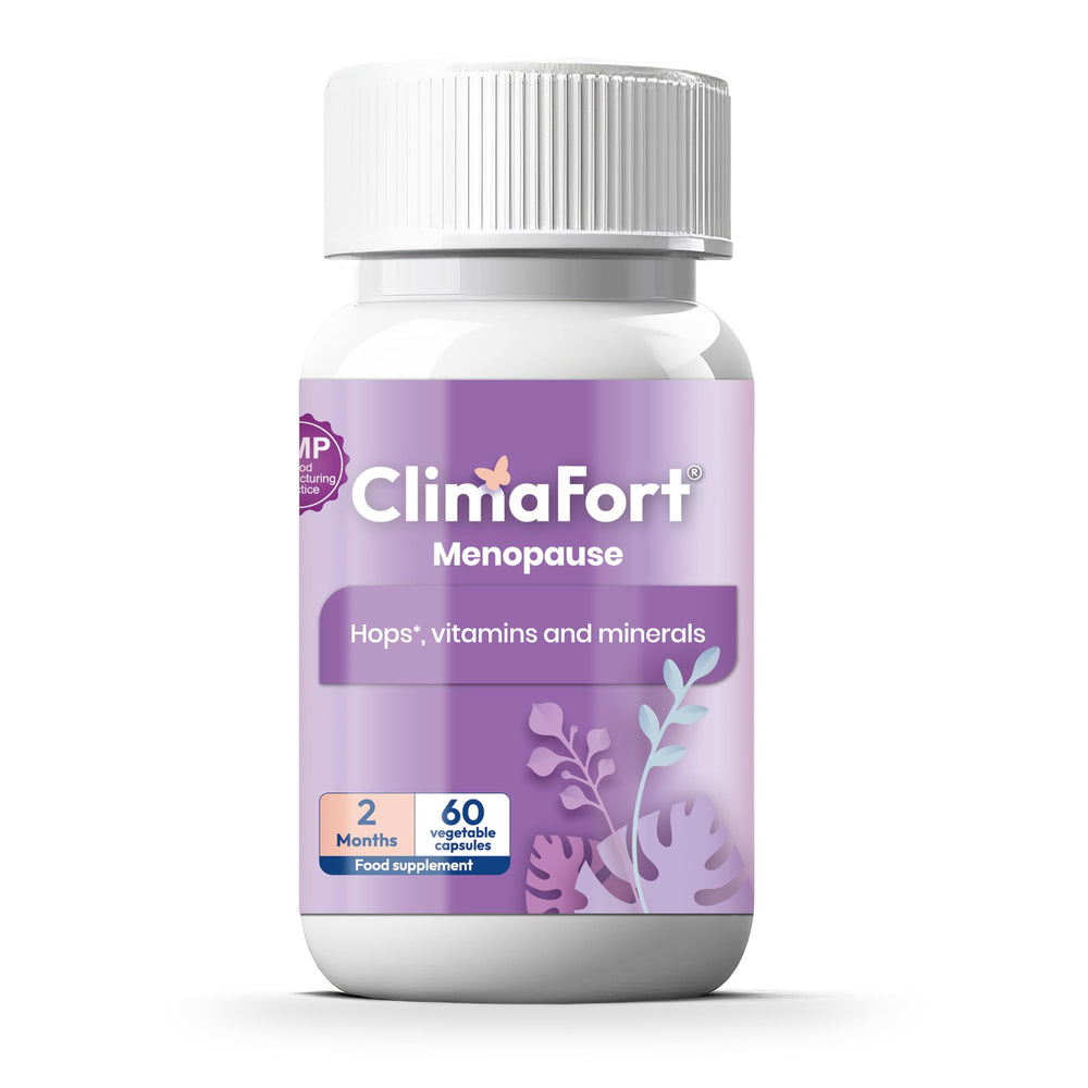 Climafort bottle-front for a two-month menopause relief plan