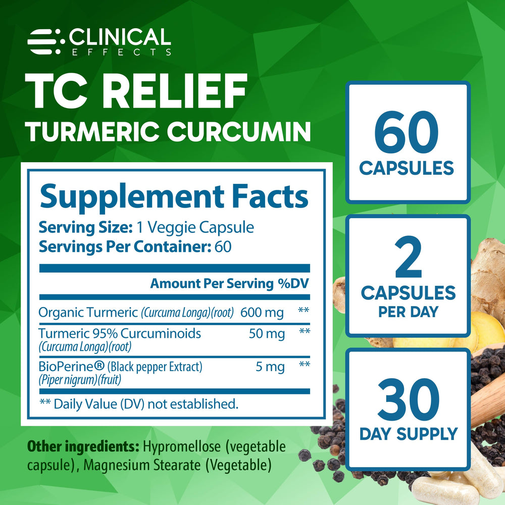 Clinical Effects TC Relief packaging indicates USA manufacture and safety testing.