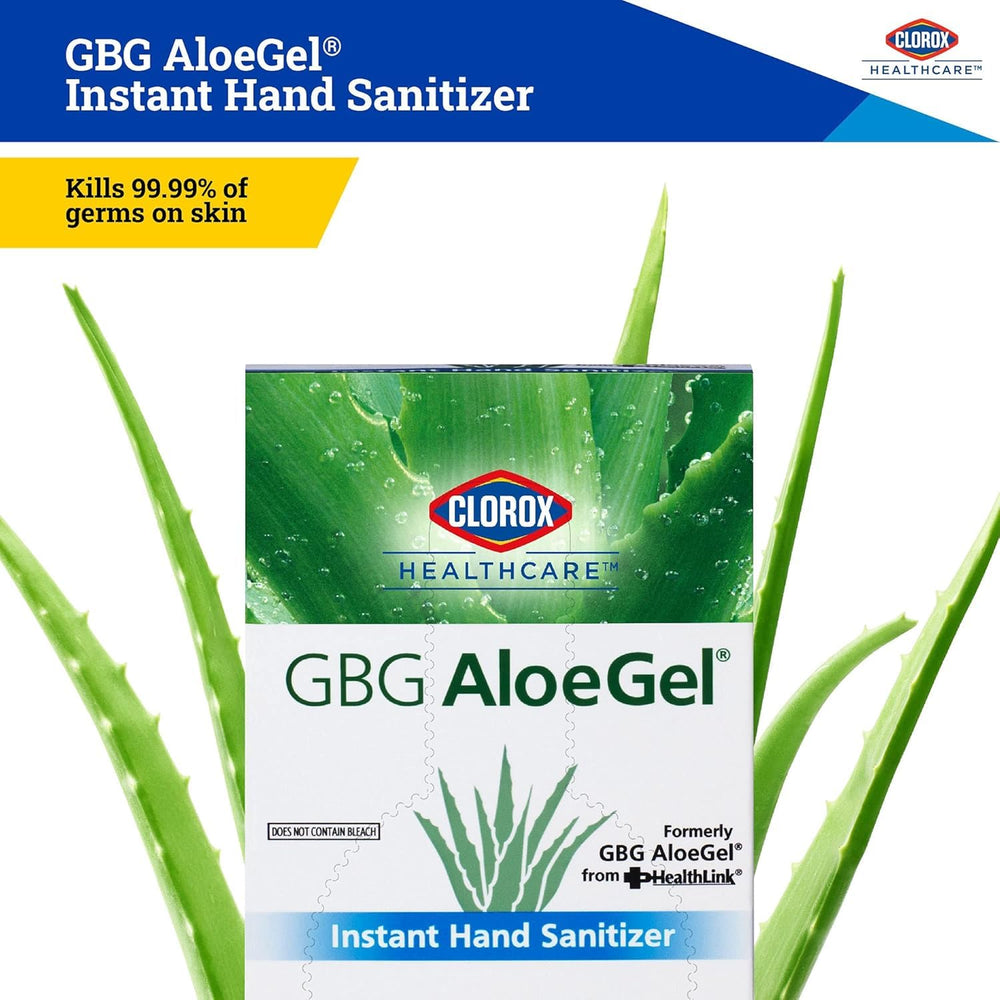 Clorox AloeGel moisturizing sanitizer gel with aloe vera.
