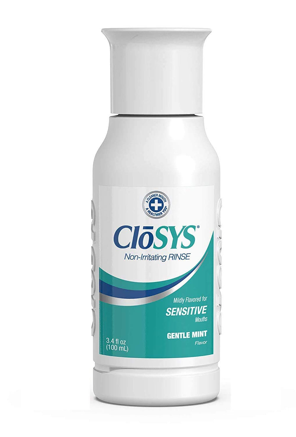 CloSYS Sensitive Mouthwash bottle with gentle mint for sensitive mouths.