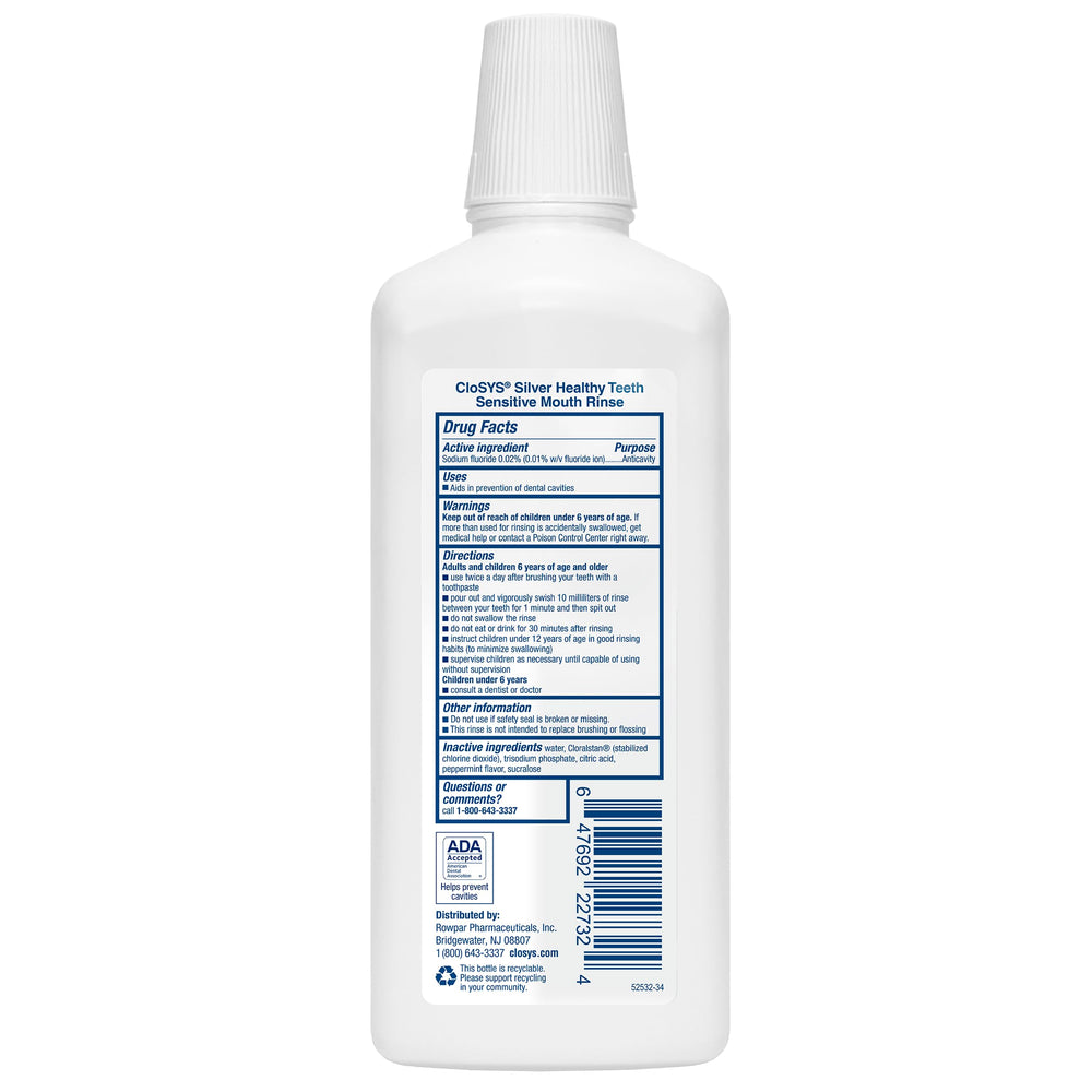CloSYS Silver ADA Seal label close-up showcasing trusted acceptance.