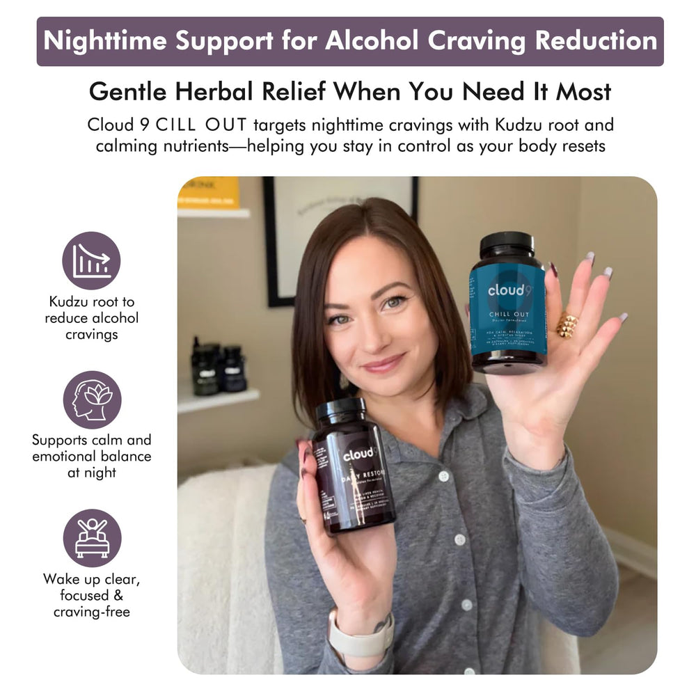 Outer packaging of Cloud9 Chill Out with USA-made branding and natural ingredients